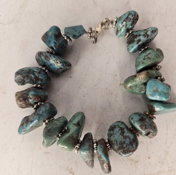 Sterling silver‎ and turquoise bracelet - Picture 1 of 4